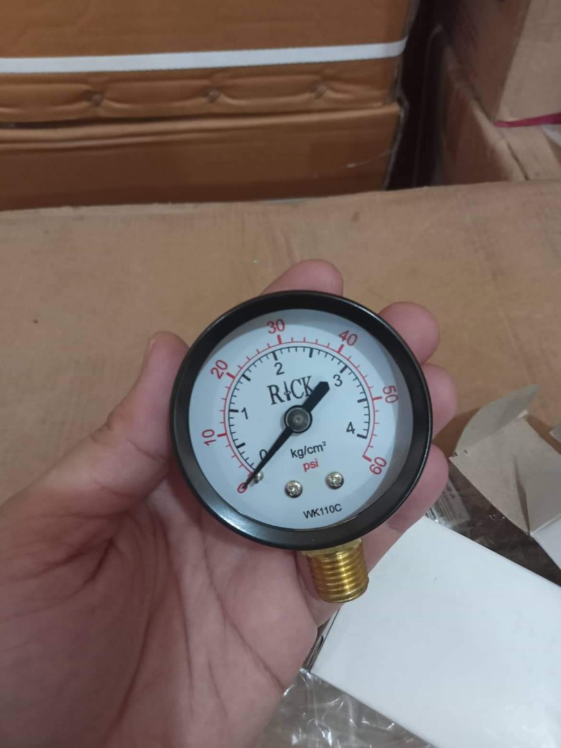 Pressure gauge dial face 2"x60psi black casing, Commercial