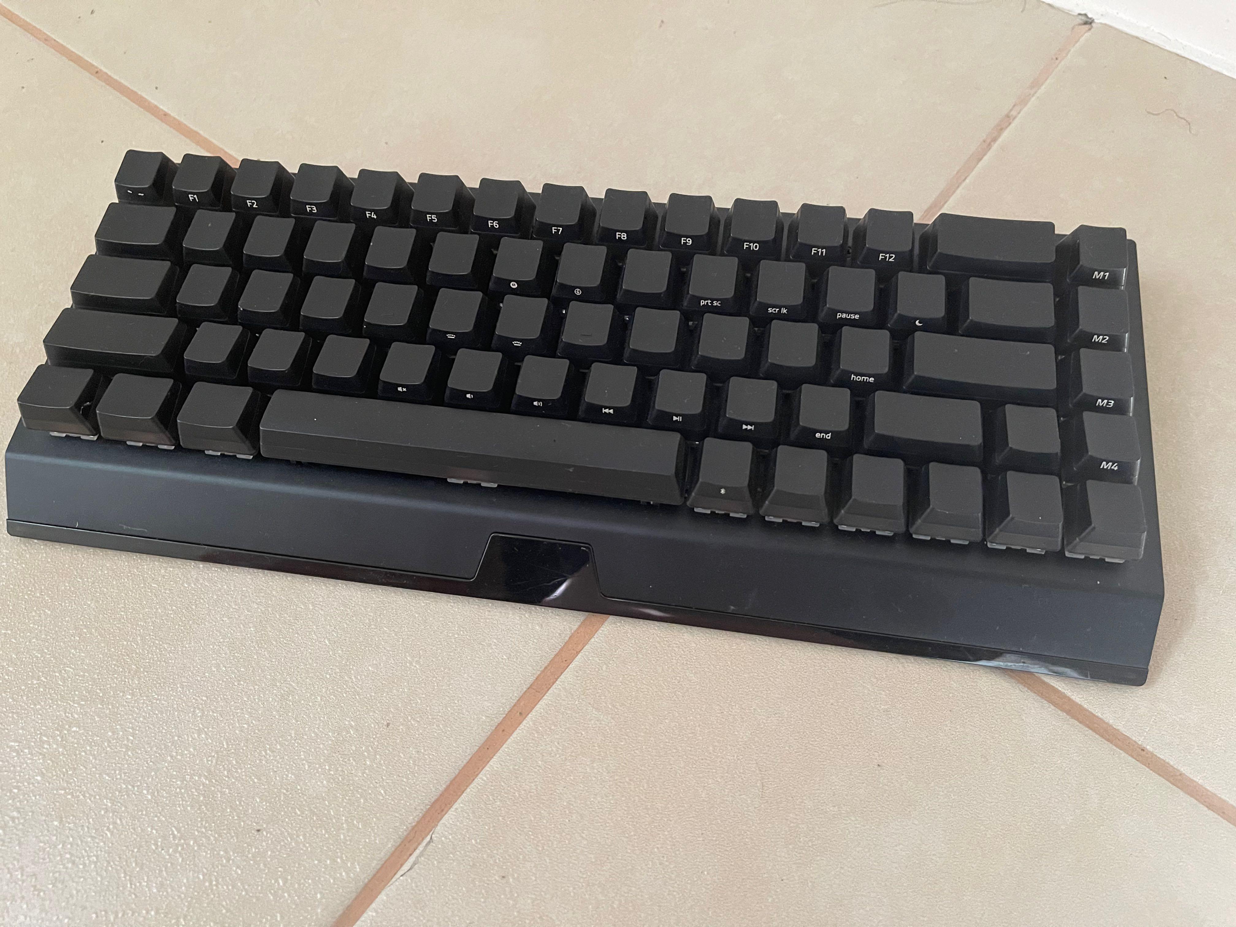 Defective Razer blackwidow mini V3 hyperspeed phantom edition (Category: Computer Keyboard) located in Taguig. Submitted by pokwen (Listing ID 1167031777, Image 1). Description: This is the phantom edition of the Razer blackwidow mini V3 hyperspeed Originally 10,000 php Double type on some keys No box, no cables just the keyboard and the wireless dongle RFS: Decluttering .
