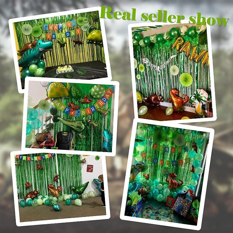 (readystock) Dinosaur Birthday Party Decoration Set, 92 Pcs Set With ...
