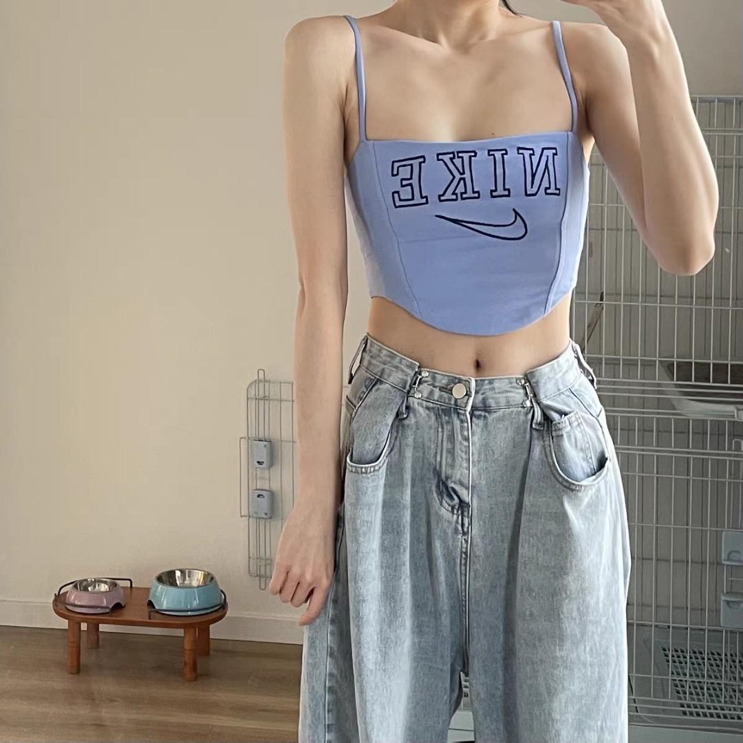 PO)Reworked nike corset cropped top, Women's Fashion, Tops, Other Tops on  Carousell