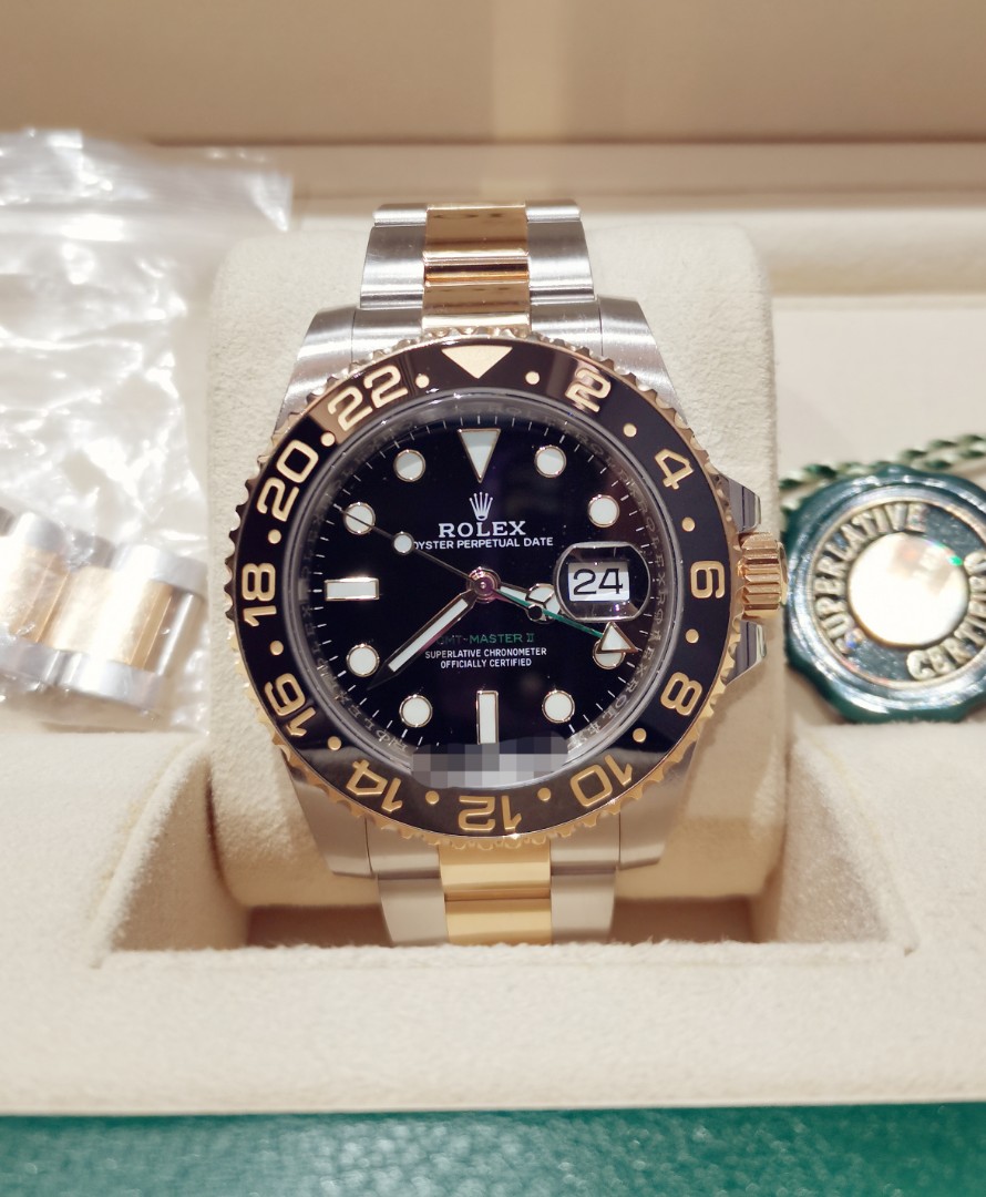 Rolex Gmt master 2 half gold black 