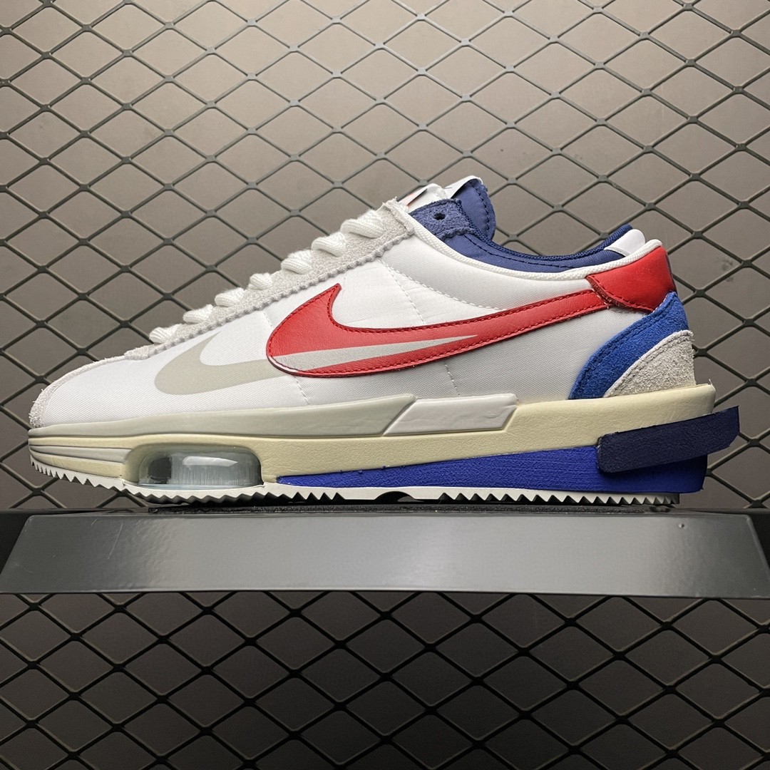 紺×赤 【箱無し】sacai × Nike Zoom Cortez 24.0cm | dizmekaro.com