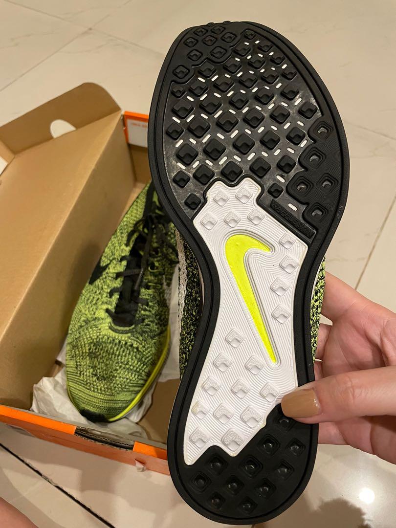SALE Original Nike Flyknit Racer Neon Yellow Men s Fashion Footwear Sneakers on Carousell