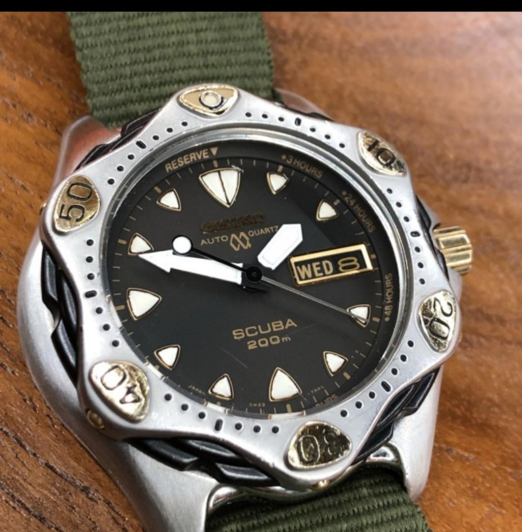Seiko scuba watch Ori, Fesyen Pria, Jam Tangan di Carousell