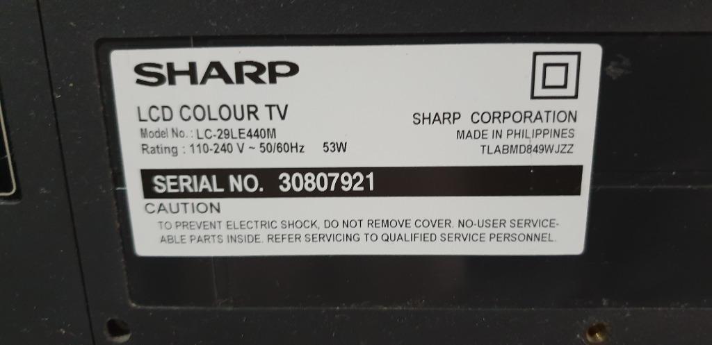 Sharp Aquos 29 Inch LED TV (Category: TV) located in Makati City. Submitted by michaelbryant (Listing ID 1167106904, Image 3). Description: Unit in good working condition With universal remote control No warranty.
