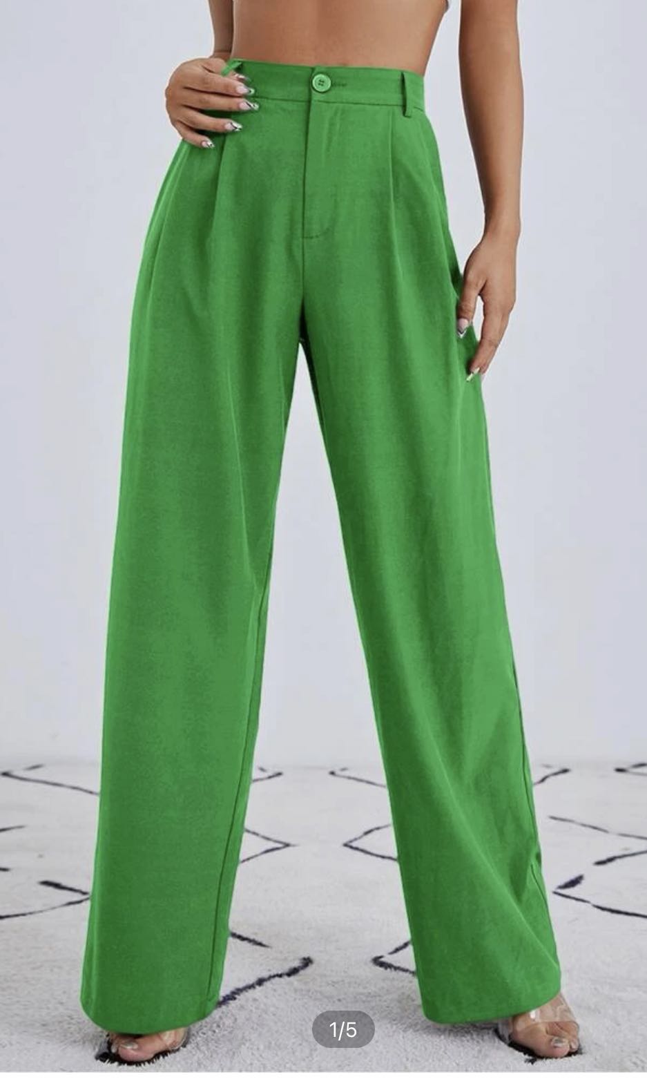 Green Wide-Legged Pants