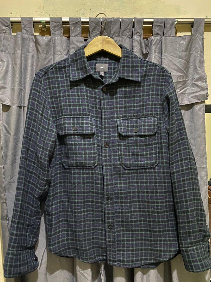 Shirt Check with double Pocket Navy 