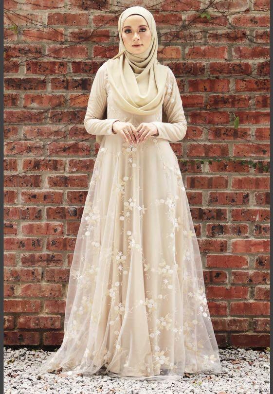 Simple Muslimah wedding bridal gown dress Women s Fashion