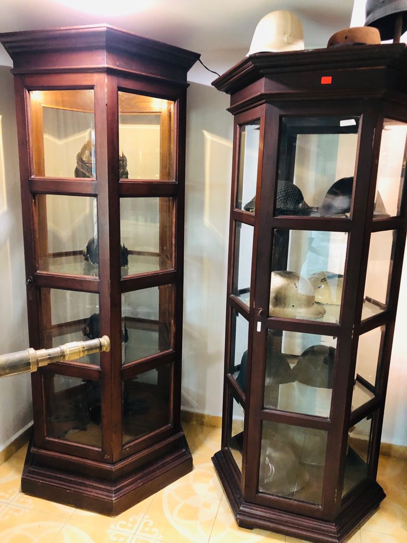 Solid Teakwood Hexagon Display cabinet Hobbies Toys