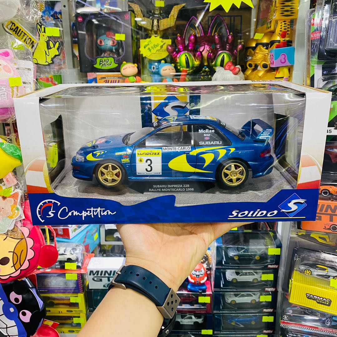 Solido 1:18 Die-cast Model Car Subaru Impreza 22B Rallye Konte Carlo  富士掃把佬硬皮鯊落場版Rally 越野賽落場版, 興趣及遊戲, 玩具 遊戲類- Carousell