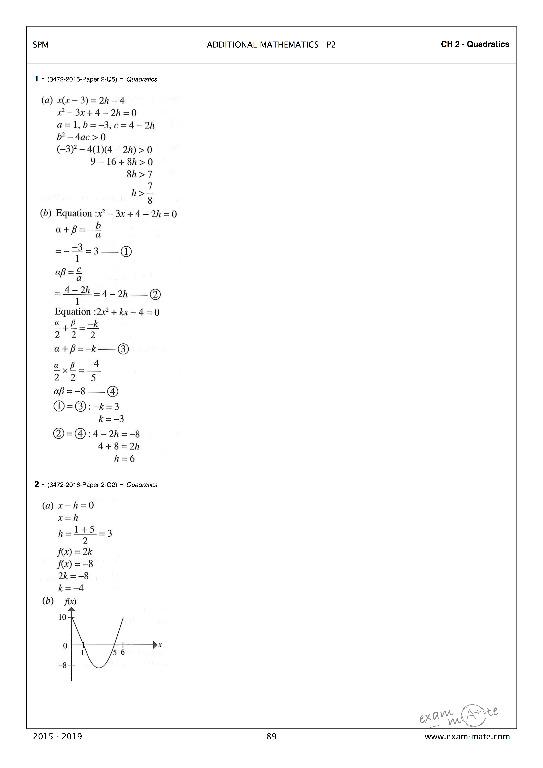 Spm Additional Mathematics Paper 2 Topical Past Paper Pdf Hobbies Toys Books Magazines Assessment Books On Carousell