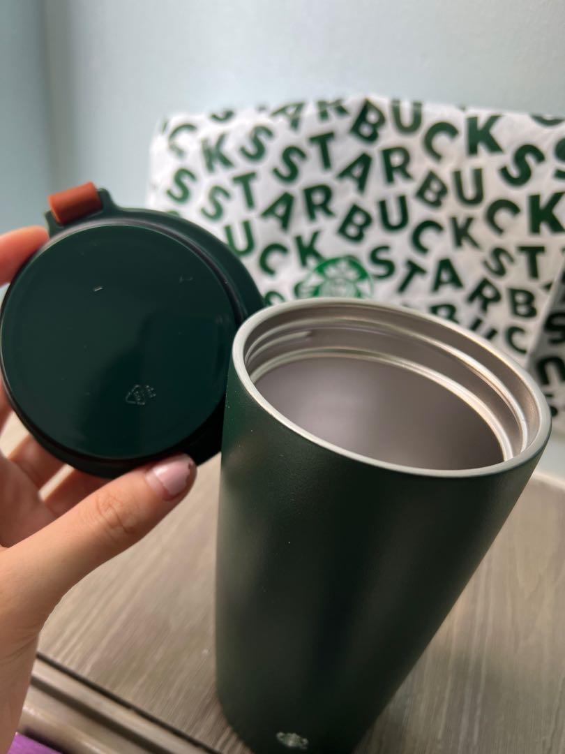 Starbucks matte green stainless steel tumbler, Food & Drinks, Beverages