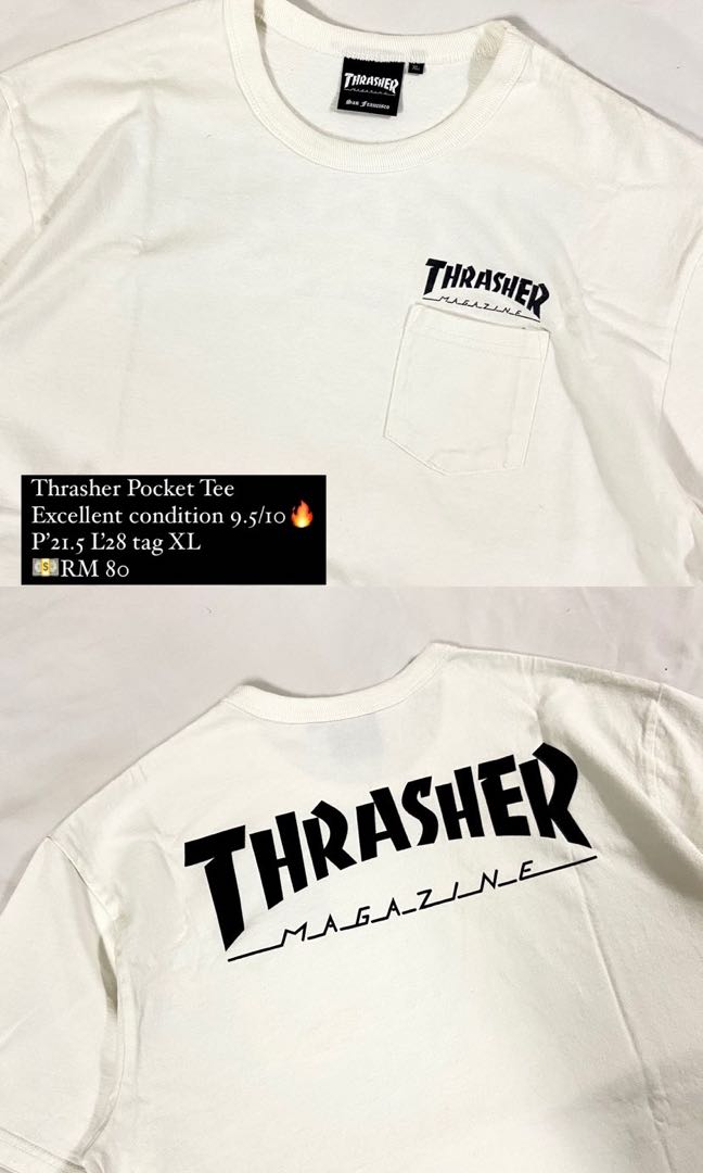 Thrasher Pocket Tee Nike Adidas Stussy 