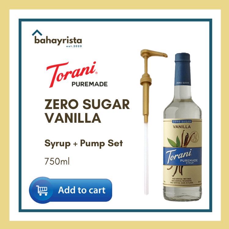 Torani Zero Sugar Vanilla Syrup + Pump, TV & Home Appliances, Kitchen