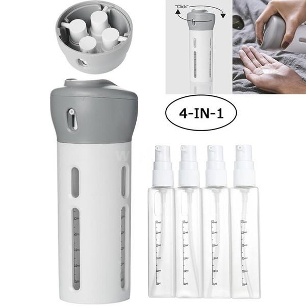 Travel Bottle Toiletries (Category: Travel Essentials & Accessories) located in Manila. Submitted by larascollection0920 (Listing ID 1167158045, Image 1). Description: Travel Bottles Set 4-In-1 Organized Leak Proof Travel Size Toiletries Refillable Travel Liquid/Lotion.
