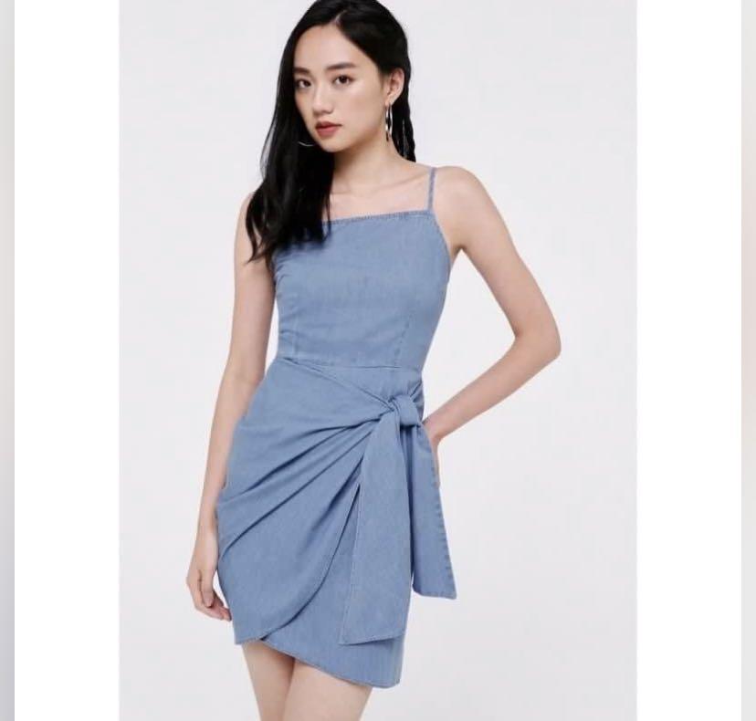 Valerie crossover denim dress