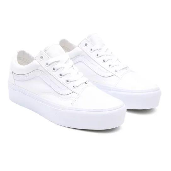 White platform old skool vans outlet