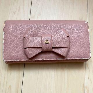 Vivienne Westwood Pastel Pink Bow Ribbon Wallet | SHIPS FROM JAPAN | Vintage Original Authentic Leather Long Trifold Kawaii Nana Punk Gyaru Purse