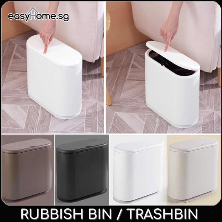 ❤ Trash Can Waste Bin Polypropylene Garbage Rubbish Bathroom Kitchen Basket Bron 