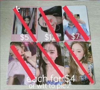 WTS/WTT blackpink kill this love jisoo red velvet reve festival day 1 selugi  itzy crazy in love ryujin twice taste of love dahyun jihyo tzuyu photocards