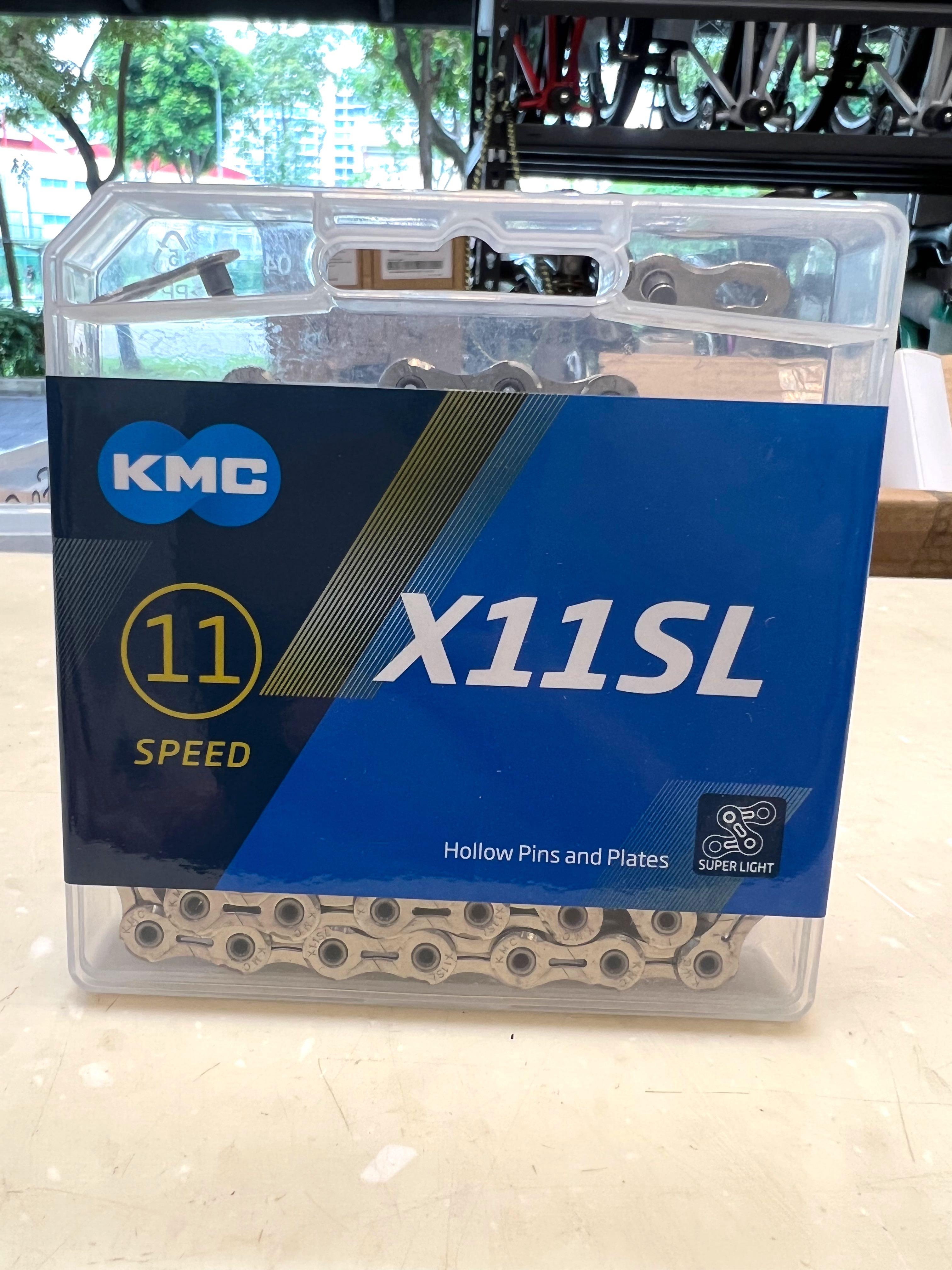 X11SL KMC Original 11 Speed Super Light Full Hollow Chain X11SL 118 Links Silver Road MTB Foldie Trifold Sports Equipment Bicycles Parts Parts Accessories on Carousell