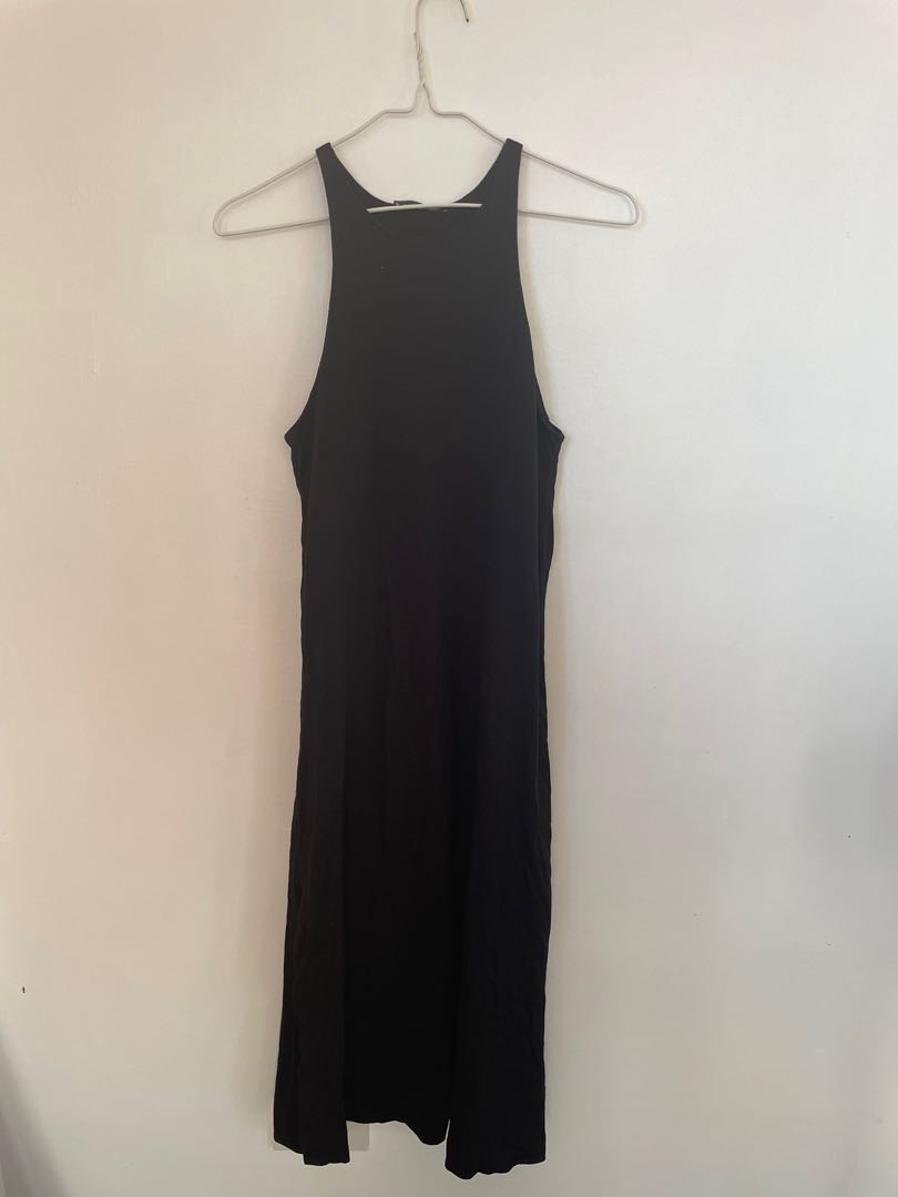 ZARA black tank maxi dress w/ slits, Women's Fashion, Dresses & Sets