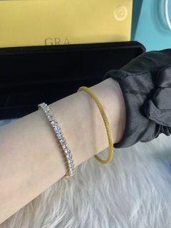 18k gold plated emerald cut diamond moissanite tennis bracelet