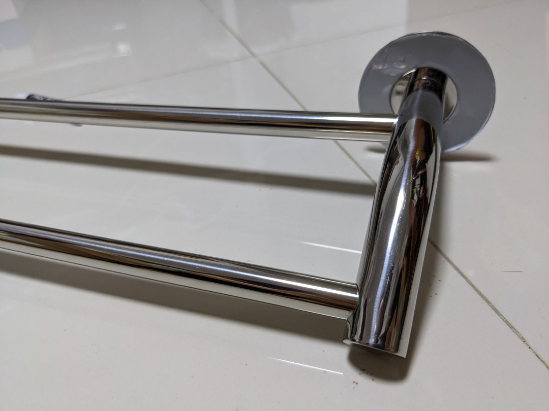 63cm glue nodrill towel rack, Furniture & Home Living, Bathroom