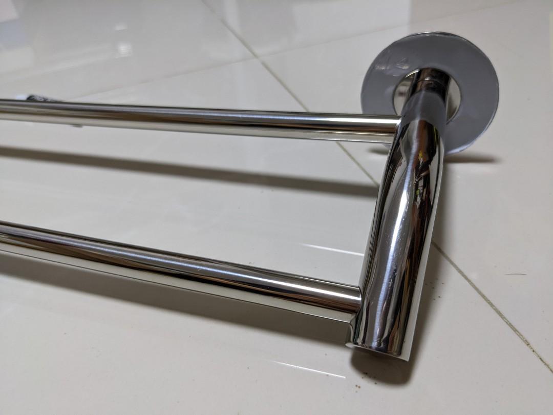 63cm glue nodrill towel rack, Furniture & Home Living, Bathroom