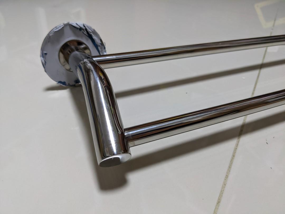 63cm glue nodrill towel rack, Furniture & Home Living, Bathroom