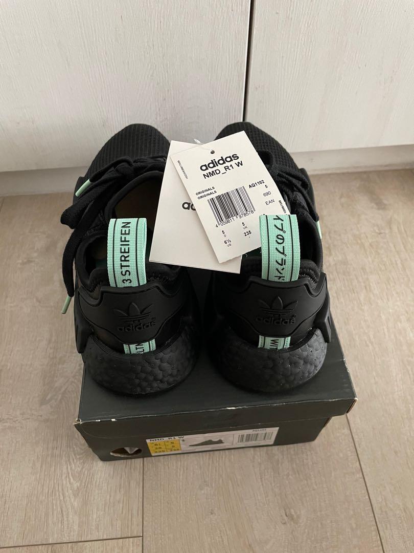 Adidas nmd r1 hot sale womens black and mint