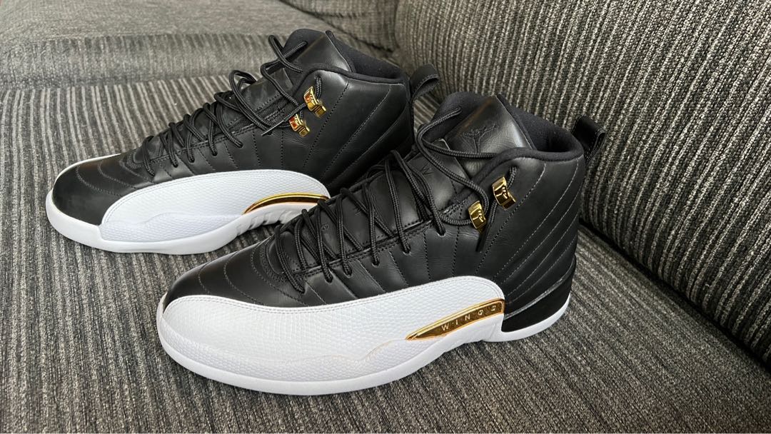 Jordan 12 wings on sale black and gold