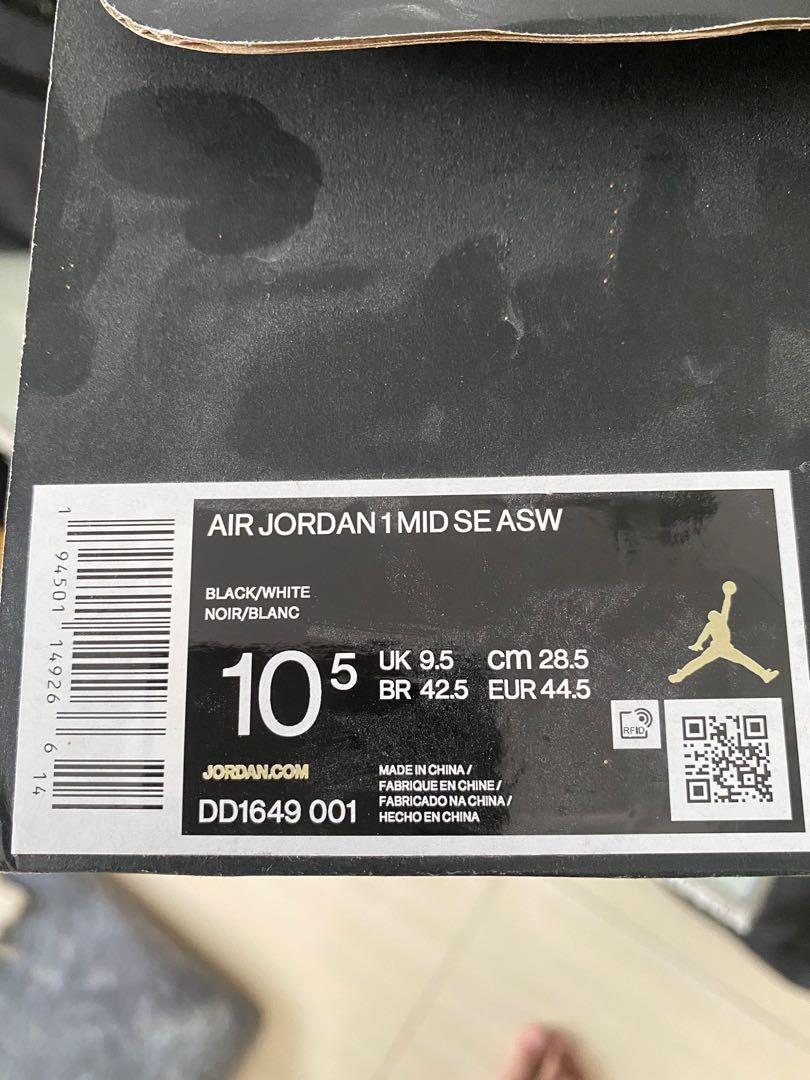 AIR JORDAN 1 MID SE SIZE 44,5 BNIB HOOPS PAIR