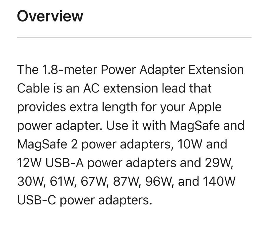 Apple Power Adapter Extension Cable (Category: Cables & Adaptors) located in Makati City. Submitted by michaelbryant (Listing ID 1167343982, Image 3). Description: Item came with a MacBook Air Was never used.