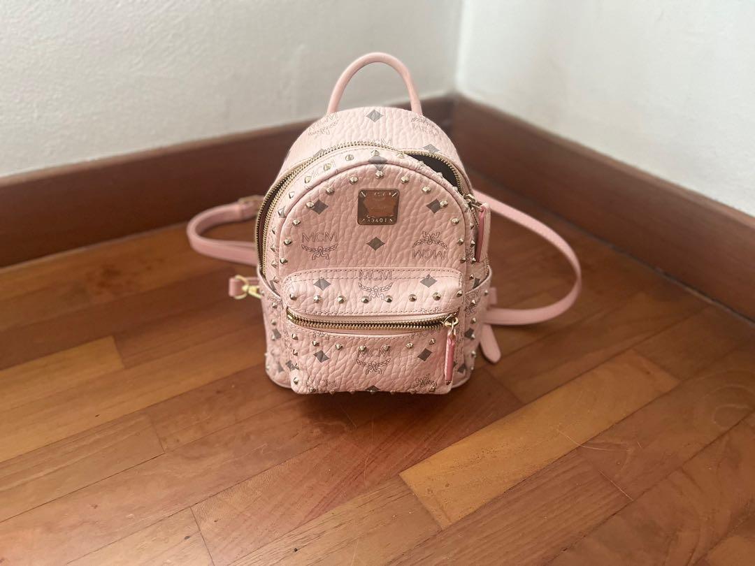 Mcm pink shop backpack mini
