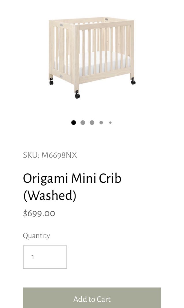 Babyletto mini crib, Babies & Kids, Baby Nursery & Kids Furniture, Cots