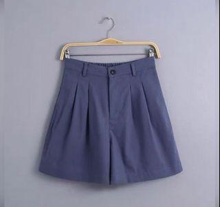 blue high-waisted shorts (tags: hws ulzzang harajuku stylenanda tumblr minimalist korean style)