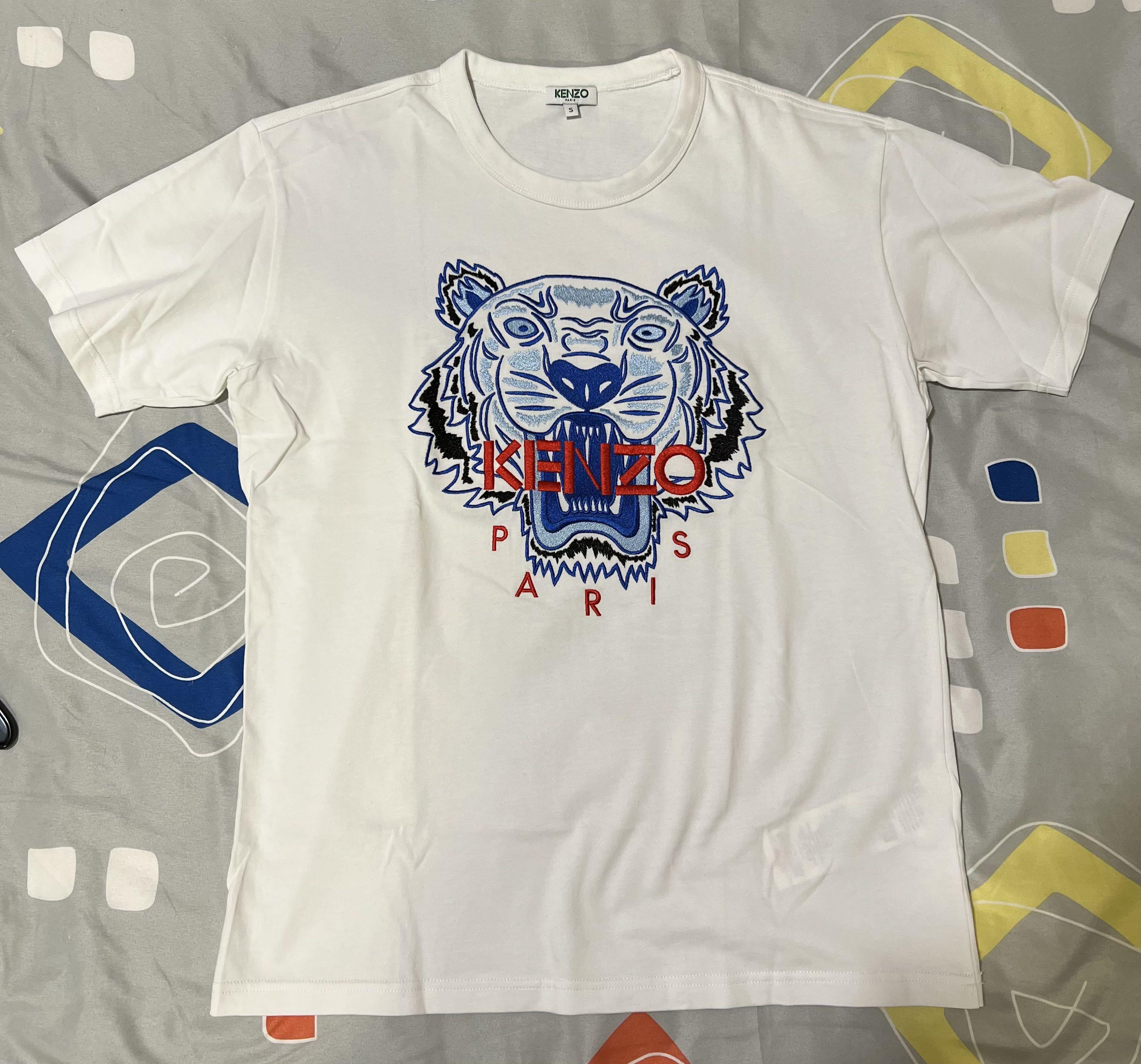 Kenzo Embroidery Red Blue Tiger T Shirt
