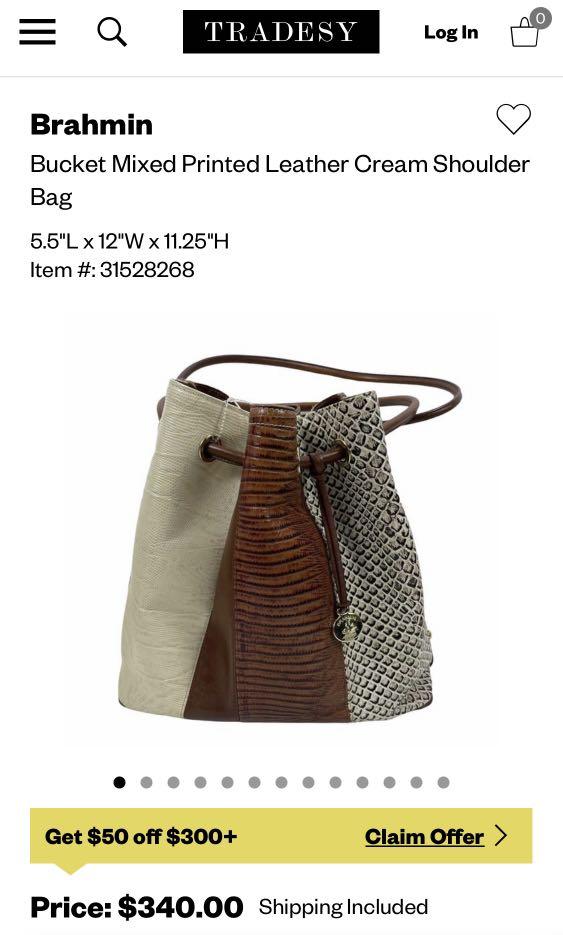 Brahmin mix printed bucket bag