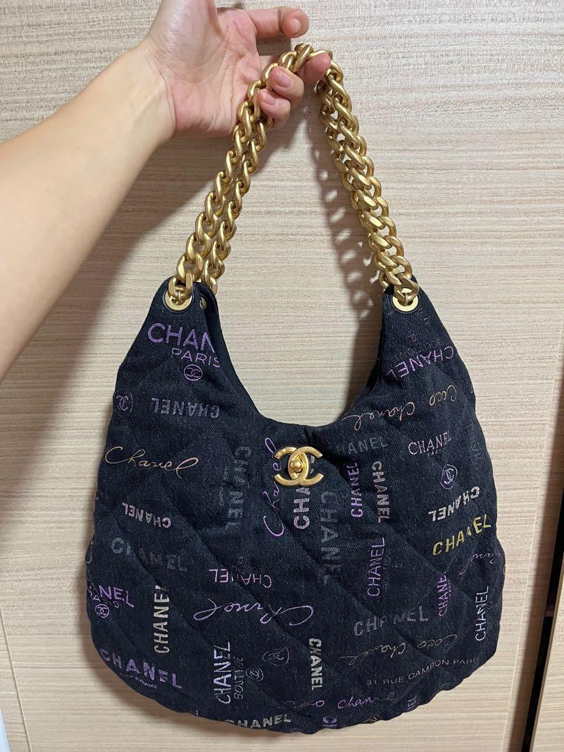 Chanel 22S tote denim graffiti limited edition 2022, Luxury, Bags & Wallets  on Carousell