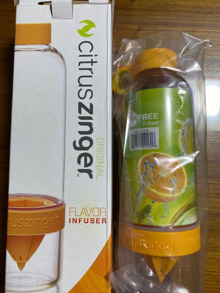 Citrus Zinger Bottle (Orange & Green), Furniture & Home Living