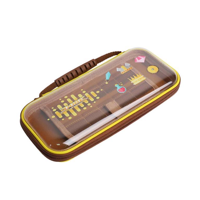 DOBE Transparent Storage Bag for Nintendo Switch and OLED (Category: Cases & Covers) located in Manila. Submitted by techsmartph (Listing ID 1167252959, Image 2). Description: * Switch / OLED universal transparent cover storage bag * Upper cover PET transparent cover + printing our customized pattern (with protective film on the surface) * Lower cover EVA yellow bottom cover, yellow pull bone, brown lining + zipper cloth * No. 4 pull Head + custo