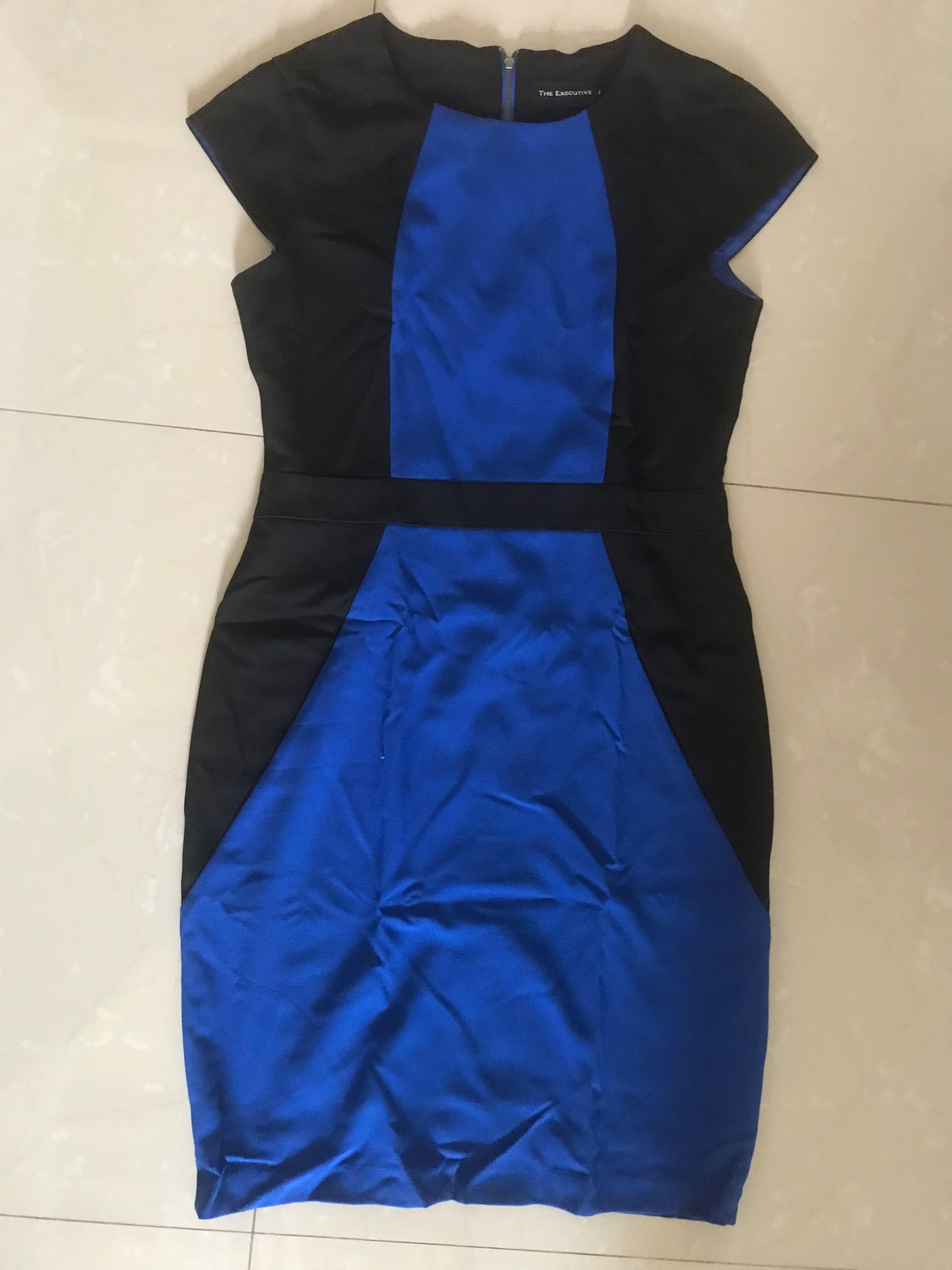 Dress Biru mix hitam The Executive like 