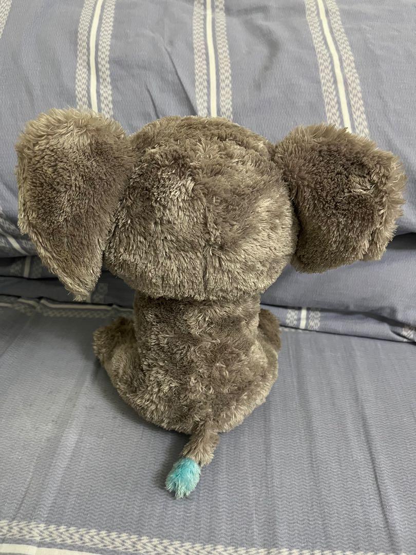 Elephant Stuffed Toy (Category: Plushies & Soft Toys) located in Makati City. Submitted by decluttering_my_stuff (Listing ID 1167374343, Image 2). Description: Has been stored for a while but can be washed to clean. Height is 8.5 in RFS: Decluttering.