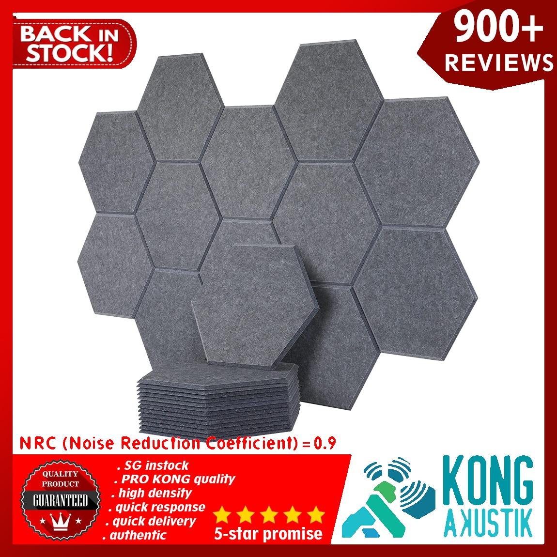 Blue 12 X 14 X 0.4 Inches Acoustic Soundproofing Insulation Panel Beveled Edge Tiles Great for Wall Decoration and Acoustic Treatment 12 Pack Set Hexagon Acoustic Absorption Panel 