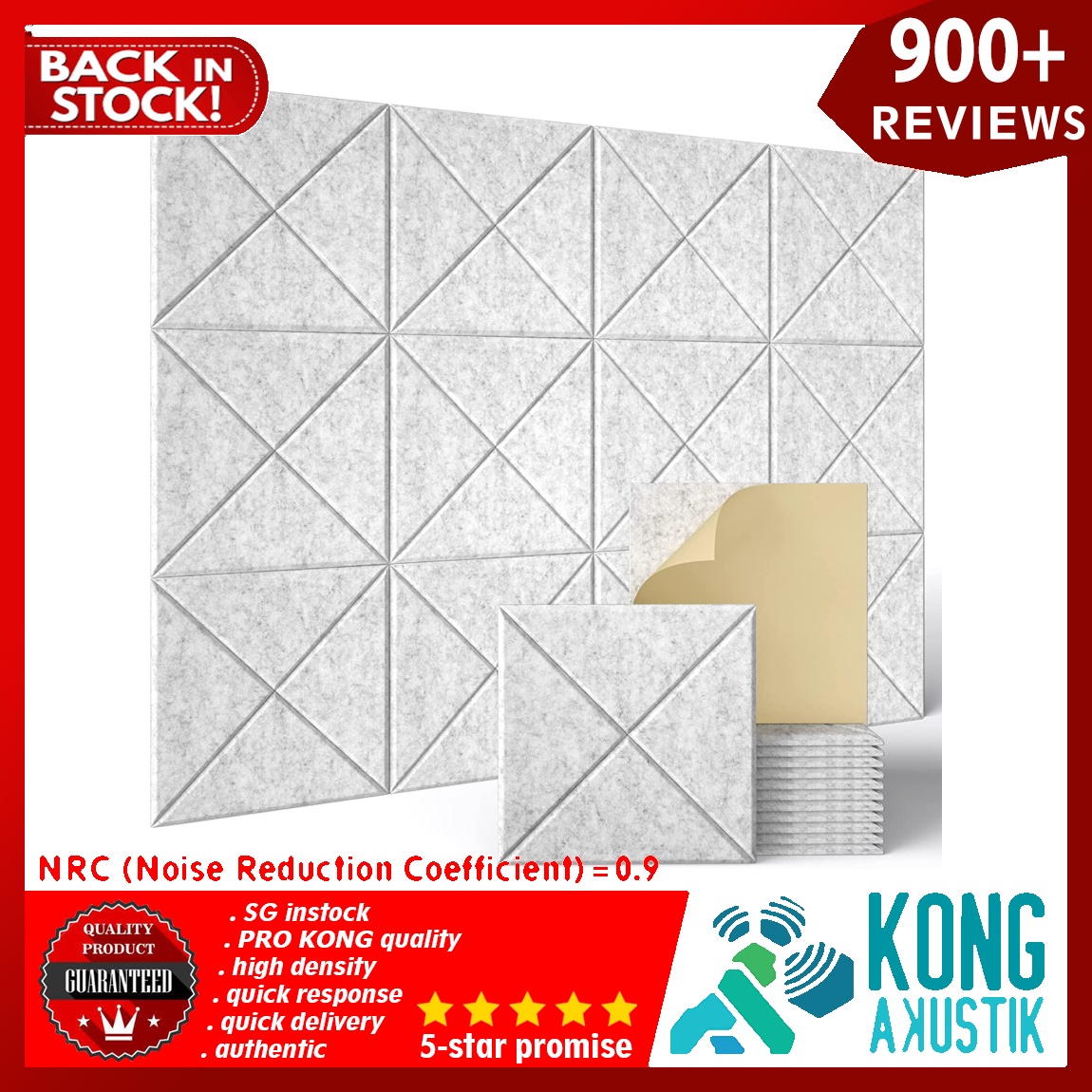 Black Sonicism 12 Pack Acoustic Wall Panels with Self-Adhesive Sound Proof Absorbing Tiles for Home & Offices 12 X 12 X 0.4 Sound Proof Foam Panels Decorative Soundproof Wall Panels 