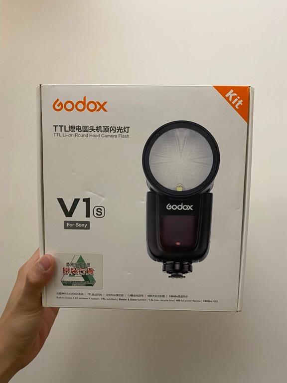 GODOX V1 + 無線引閃X1T Sony 行貨(TTL 鋰電圓頭機頂閃光燈V1S 神牛