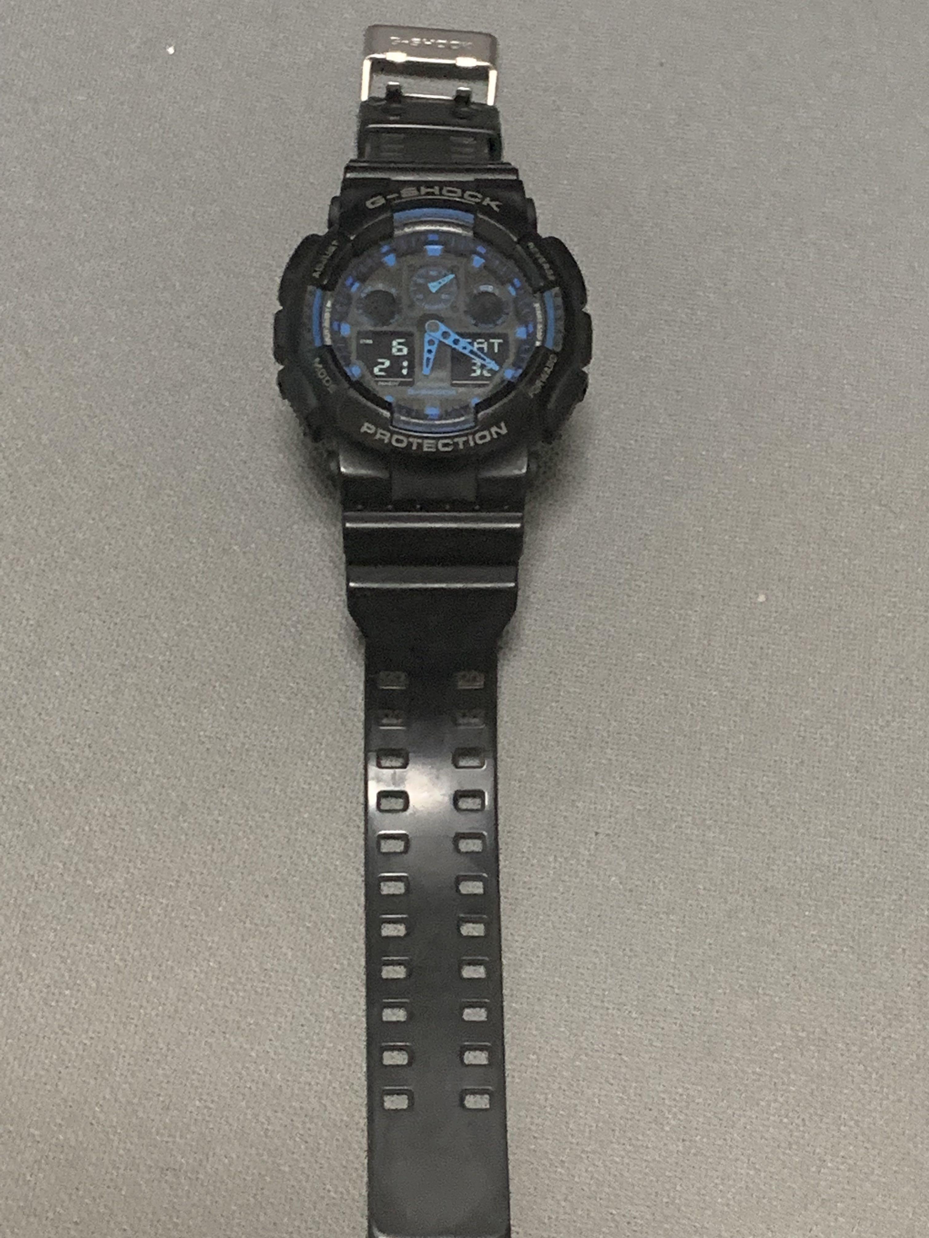 Gshock watch black blue GA 100 Men s Fashion Watches