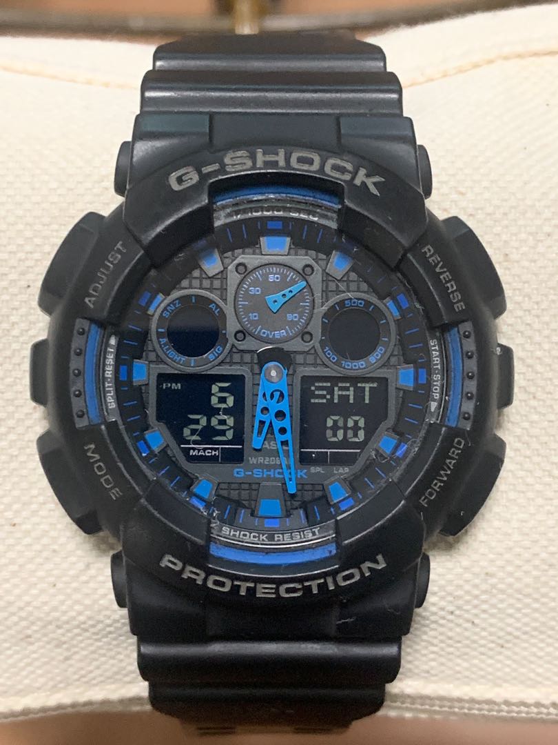 Gshock watch black blue GA 100