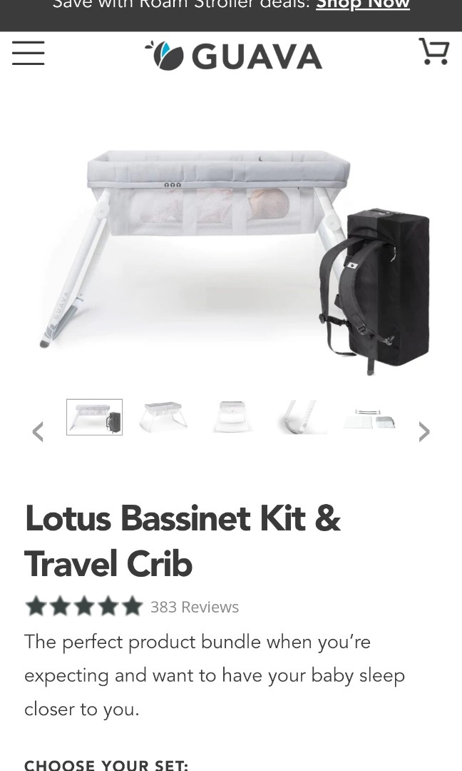 Guava family travel bassinet kit and travel crib